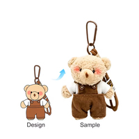Jouets en peluche personnalisés en coton et tissu, porte-clés animaux en peluche, cadeau promotionnel unique, porte-clés en peluche personnalisé avec coton PP