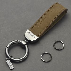 High Quality Genuine Leather <b>Key</b> Chain Female Metal <b>Ring</b> <b>Key</b> <b>Ring</b> Male Small Gift <b>Custom</b> logo Keychain - Product Image 6