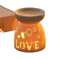Brûleur de cire d'aromathérapie en céramique blanche avec motif d'étoile porte-tartes d'aromathérapie assorties brûleur d'huile essentielle à usage domestique