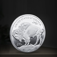 Pièce de monnaie Buffalo en or, pièce de monnaie en argent, médaille commémorative, pièce de monnaie indienne commémorative Buffalo City Old Man's Head, cadeau de la Foire aux Monnaies
