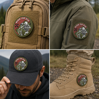 Patch PVC Crâne Personnalisé 3D en Relief, Badge en Caoutchouc Souple Esprit de la Liberté avec Crochet et Boucle pour Vestes, Sacs et Vêtements