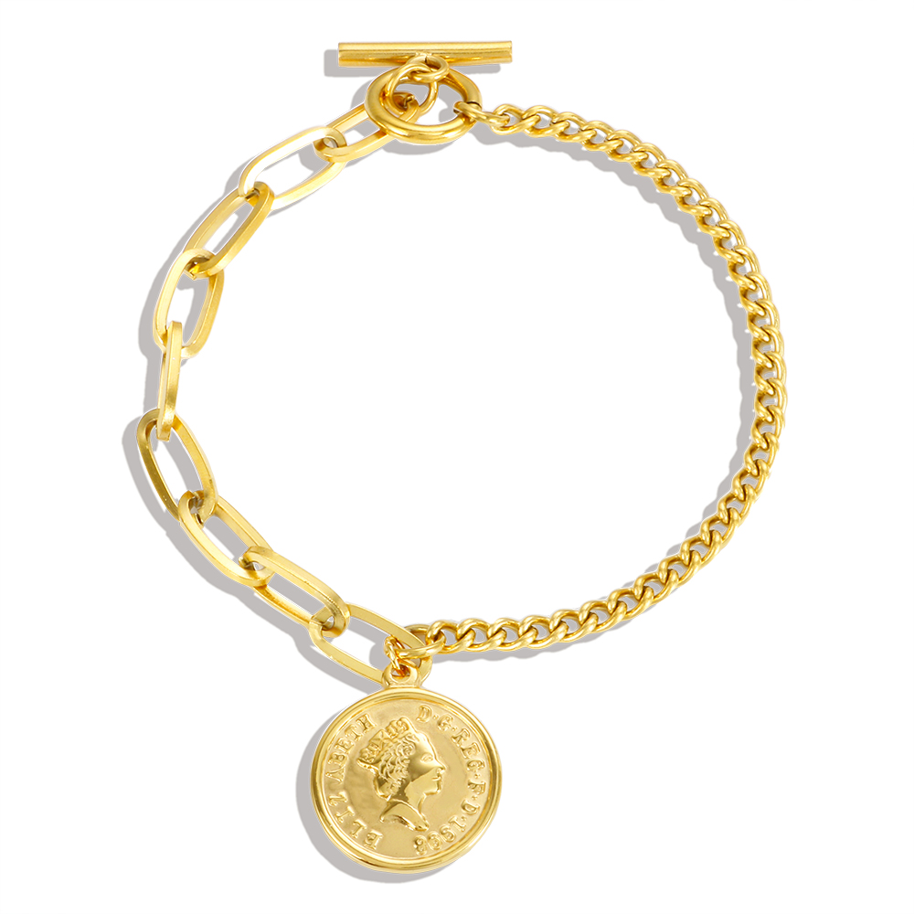 Queen Elizabeth Gold Coin Bracelets Stylish Durable