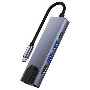 Multiport USB C Hub 3 0 2.0 Docking Station with RJ45 Ethernet 5 in 1 USB Hub Charging Type C Pc <strong>Accessories</strong> <strong>Computer</strong> - Product Image 2