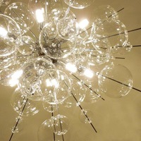 Lustre de lampe à bulles de verre nordique pour la maison pour salon salle à manger lustres à Base d'ampoule Bedroom-E12 lumières suspendues décor