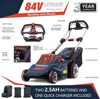 Mesin Pemotong Rumput Taman Tanpa Kabel 1800W 84V Baterai Lithium Brushless DIY, Penggerak Sendiri, Penampung Rumput 60L, Dapat Dilipat