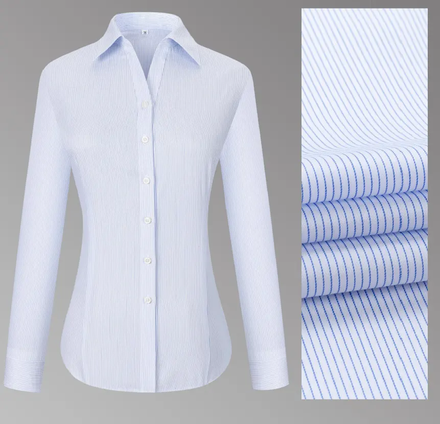 New Style Langarm Abendkleid Lady Bluse Baumwolle Falten frei Formale Büroarbeit Blusen Shirts Für Frauen