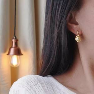 DIY 22662 Women's S925 <b>Silver</b> <b>Pearl</b> <b>Earrings</b> 9-10mm Round Beads with Empty Stand and Earnail Fashion Accessories - Product Image 4