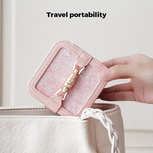 High-End Retro Jacquard Portable <strong>Jewelry</strong> Boxes Factory Direct <strong>Supply</strong> for Necklaces Rings Earrings Storage Flip Design - Product Image 4