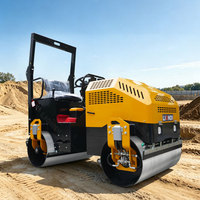 LIONDI Promotion : Rouleau compresseur vibrant à double tambour 1, 2 ou 3 tonnes avec buse de pulvérisation d'eau, pour asphalte et compactage de sols, avec garantie