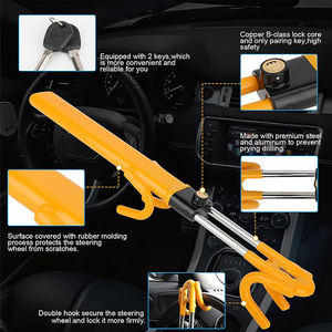 Serrure de volant Xiangta antivol de roue de voiture pour véhicule camion <span class=keywords><strong>Van</strong></span> SUV avec 2 clés pour voiture - Product Image 4