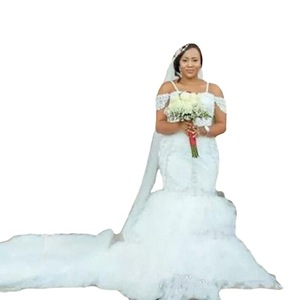 Mermaid Wedding Dress White Sweetheart Neckline Lace Plus Size Custom Made Slimming Flattering Style JM029 - Product Image 4