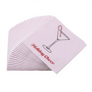 Serviettes en papier rectangulaires personnalisables pour <span class=keywords><strong>restaurant</strong></span> avec impression motif verre à vin pour bars et dîners professionnels - Product Image 1