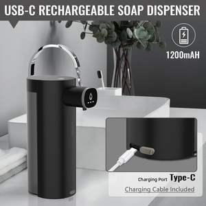USB-C Display digitale ricaricabile automatico <span class=keywords><strong>Gel</strong></span> sapone Dispenser popolare sensore nero disinfettante per le mani per uso bagno e Hotel - Product Image 5