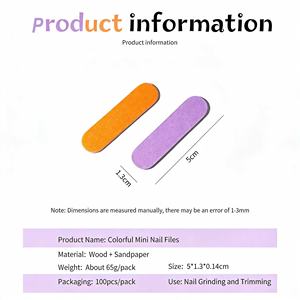 100 pièces de limes à ongles jetables en bois, bandes de ponçage double face pour le polissage et le ponçage, outils de <span class=keywords><strong>manucure</strong></span> en gros - Product Image 4