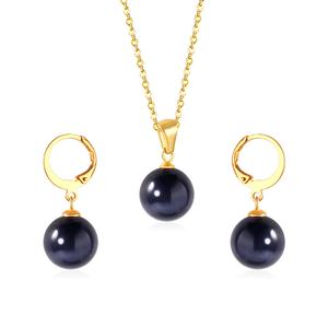 <b>Black</b> Zircon Note Jewelry Set Stainless Steel Jewelry <b>Women</b> <b>Earrings</b> and Pendant Statement Gold Jewelry Sets - Product Image 1