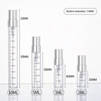 Botol Parfum Mini Isi Ulang 2ml 3ml 5ml 10ml, Atomizer Parfum Tester Perjalanan, Botol Kaca Vial