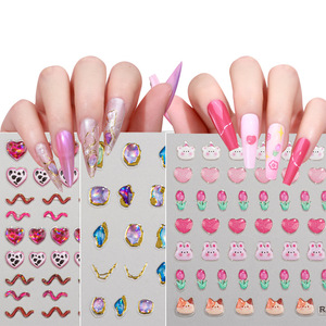 Pegatinas de uñas con forma de corazón 3D, autoadhesivas de dibujos animados para niños, arte DIY RJ-0003 - Product Image 5