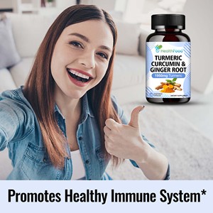 Cápsulas de Cúrcuma, Curcumina y Raíz de Jengibre Directas de Fábrica, Promueven un Sistema Inmunológico Saludable y un Equilibrio Digestivo - Product Image 3