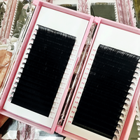 Extensions de cils souples en gros, fournitures pour extensions de cils, marque privée, cils en cachemire 0.03 0.05mm, plateaux d'extensions de cils individuels