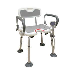 Chaise de <span class=keywords><strong>douche</strong></span> médicale en alliage d'aluminium avec accoudoirs, dossier réglable, légère, antidérapante, pour personnes âgées, capacité de 136 kg - Product Image 1