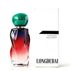 New Arrival Irregular Perfume Glass <b>Bottle</b> Empty Pump Sprayer Crimp Clear Black 50ml Perfume <b>Bottle</b> with Paper Box - Product Image 6