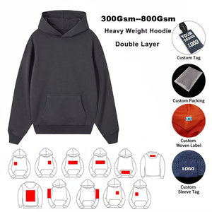 Sweat-shirts à capuche de haute qualité, épais, design personnalisé, en coton, coupe oversize, épaules tombantes, unisexe - Product Image 4
