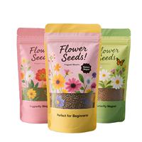 Pochette à fermeture éclair personnalisée, imprimée, résistante à l'humidité, refermable, pour l'emballage des graines de fleurs et de légumes de jardin
