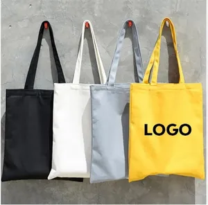 Borsa Tote all'ingrosso in tela di cotone di dimensioni personalizzate in tela d'arte con cerniera semplice Tote Bag per i regali