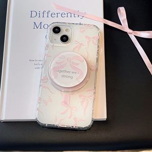 Tschick khung từ tính nơ màu hồng thích hợp cho Ốp lưng iPhone 15 14 13 12 11 Pro Max chống sốc Ốp lưng Acrylic đáy mềm - Product Image 4