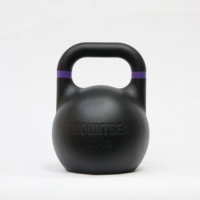 Kettlebell de compétition POWER TIGER 8-36 kg en poudre noire, logo personnalisé, entraînement de force en salle de sport, musculation