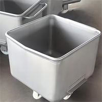 Équipement de transformation de volaille en acier inoxydable 304 de 200 litres / chariot avec roues pour le transport de la viande