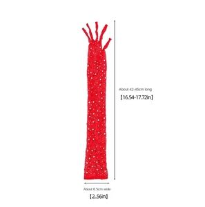 Gants résille élastiques d'été rouge noir <span class=keywords><strong>blanc</strong></span> longs doigts punk pour la fête gants résille appropriés avec doigt vente en gros - Product Image 3