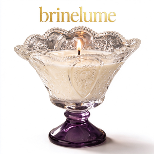 Bougie en verre gaufré de luxe Brinelume, base violette, cire de soja et de noix de coco, bougie parfumée pour la décoration de la maison, pour le <span class=keywords><strong>spa</strong></span> et l'hôtel - Product Image 2