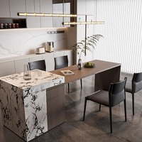Lustre moderne pour cuisine de restaurant, éclairage décoratif LED long pour la maison, lampe suspendue en verre de designer danois pour hôtel