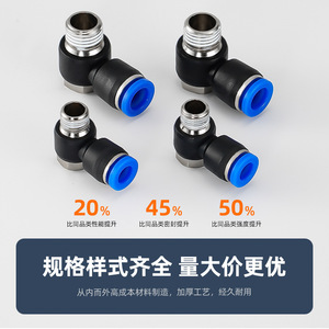 Xuan'ao Ph Elbow <b>Quick</b> <b>Connector</b> 1Mpa Nickel Plated Copper Threaded Pneumatic Hose Fitting - Product Image 4