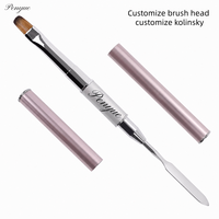 Pinceau à ongles double embout avec manche métallique, poils en nylon, Kolinsky Sable, pour liner, dégradé, gel UV, repousse-cuticules, multifonctionnel, professionnel