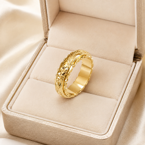Anello con fiore di rosa per donna, accessorio per dito con design floreale intagliato, da indossare tutti i giorni - Product Image 6