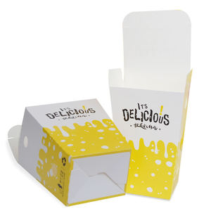 Custom Logo Takeout Food Grade French Fries Chip <b>Paper</b> Box Oil-Proof Disposable <b>Biodegradable</b> Heavy-Duty Recyclable Custom Size - Product Image 1