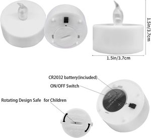 Bougie chauffe-plat LED en plastique Flamme vacillante sans flamme Bougie chauffe-plat pour la maison Fonctionnant sur piles pour les anniversaires Noël Halloween - Product Image 6