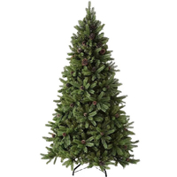 Künstlicher Kiefer-Weihnachtsbaum mit Kiefernzapfen, 180 cm, voller Äste, aus PVC, für den Innenbereich, Weihnachtsdekoration