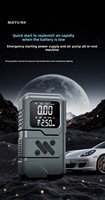 Démarreur de voiture portable 12V avec pompe à air et chargement Type C pour situations d'urgence en extérieur ST9654
