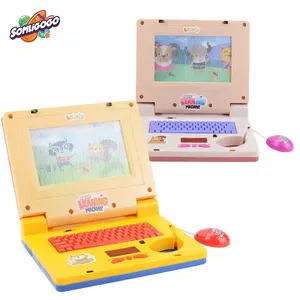 جهاز كمبيوتر محمول تعليمي للأطفال SL ألعاب آلة تعليمي مع لوحة مفاتيح وماوس و موسيقى وضوء ملصق شاشة