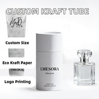 Emballage cosmétique en tube de papier rond avec logo personnalisé, boîte cylindrique en carton kraft pour shampoing, parfum, rouge à lèvres, nettoyant pour le visage