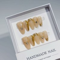 Ongles press-on nude personnalisés, faux ongles en acrylique, couverture complète, OEM ODM