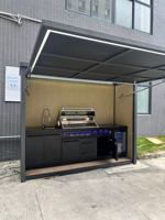 Cuisine extérieure complète avec armoires pour barbecue intelligentes en finition argent brossé en gros