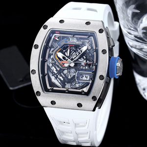 Reloj Deportivo Casual Luminoso Blanco Único, con Correa de Goma, Diseño de Esqueleto Tourbillon, Unisex, Resistente al Agua, para Negocios - Product Image 1