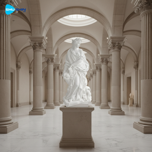 Escultura de Mármol Clásica Inspirada en la Fuente de <span class=keywords><strong>Trevi</strong></span>, Figura Femenina Hecha a Mano con Cornucopia, Diosa de la Abundancia para Iglesia o Jardín - Product Image 3