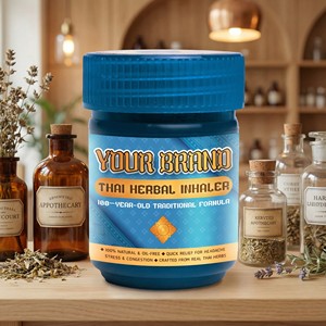 Inhalador Nasal Herbal Tailandés Auténtico en Tarro, Liofilizado, con Mentol, Alcanfor, Canela y Aroma a Limoncillo, para la Salud y el Bienestar, Exportación - Product Image 2