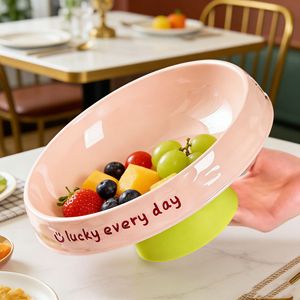 Transparent Tall Fruit Plate 25.5x25.5x10.5 Plastic Luxury Retro Design For Living Room Coffee Table Dried Fruit Snack Dish - Product Image 3