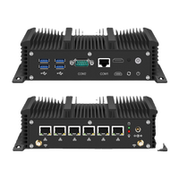 Mini PC Industri Tanpa Kipas Firewall PFsense Komputer Tertanam Intel Core I3/i5 2x Port COM 6x LAN RJ45 WiFi USB3.0 MSATA SSD